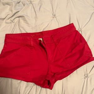 Red cotton/spandex shorts